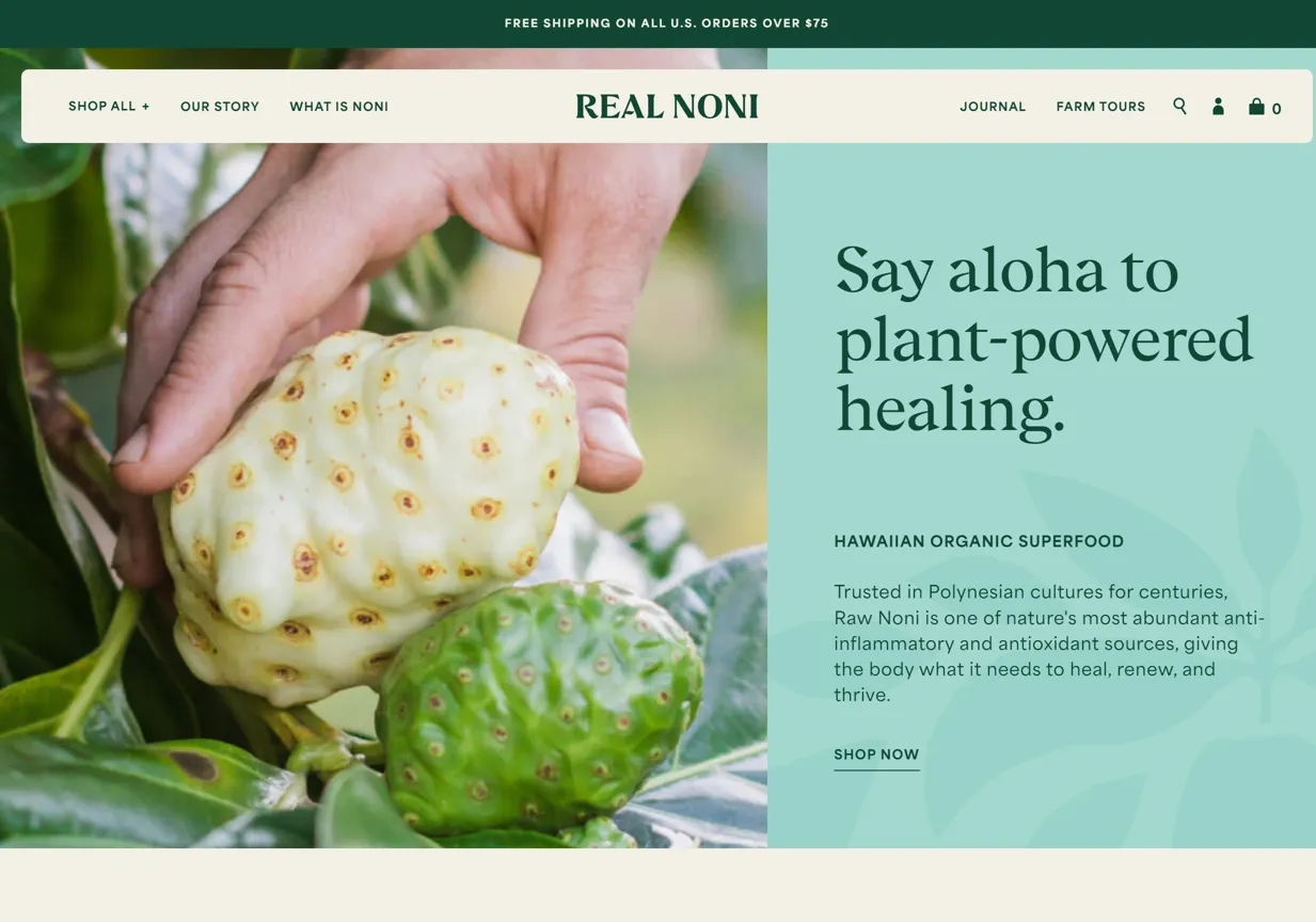 Real Noni website